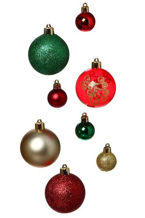 OFFERTA 12 PALLINE DI NATALE DECORATE D.8CM TRASPARENTE/BIANCO/ARGENTO ADDOBBI DECORO ALBERO NATALE